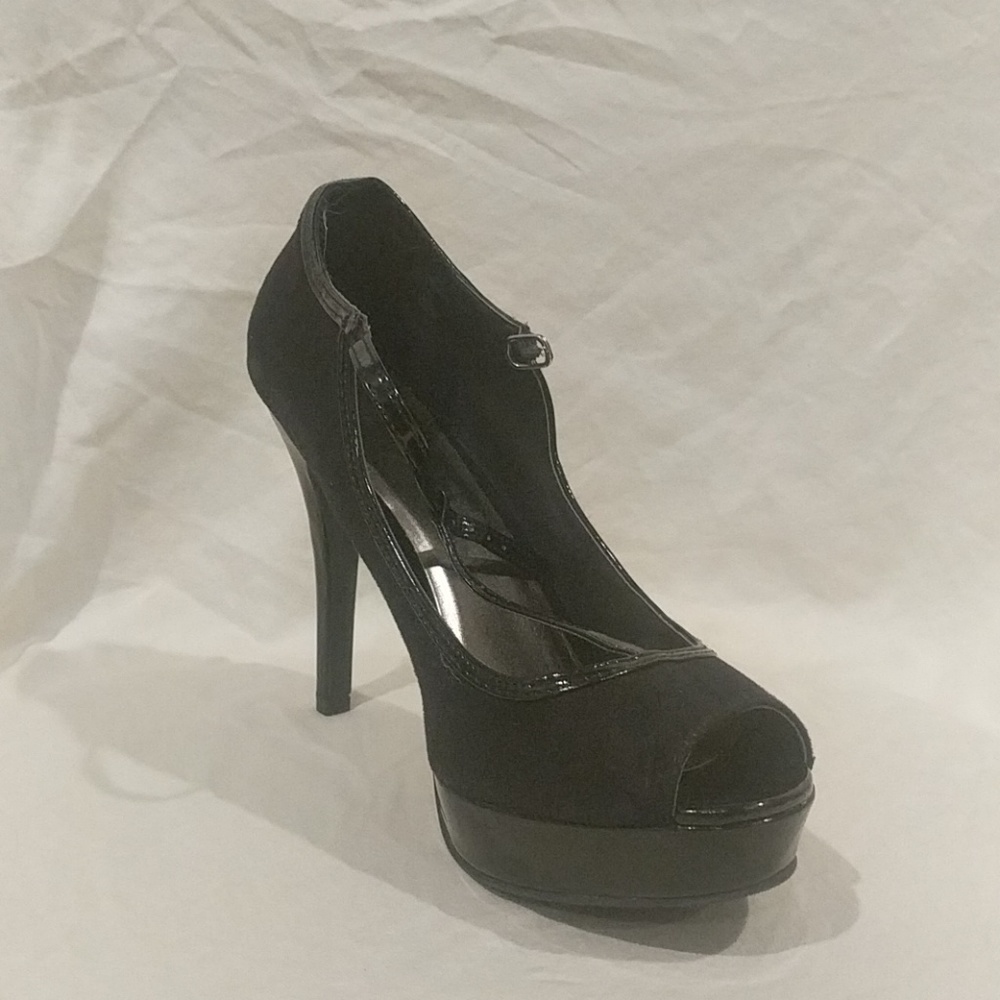 SM NY Black faux suede Mary jane